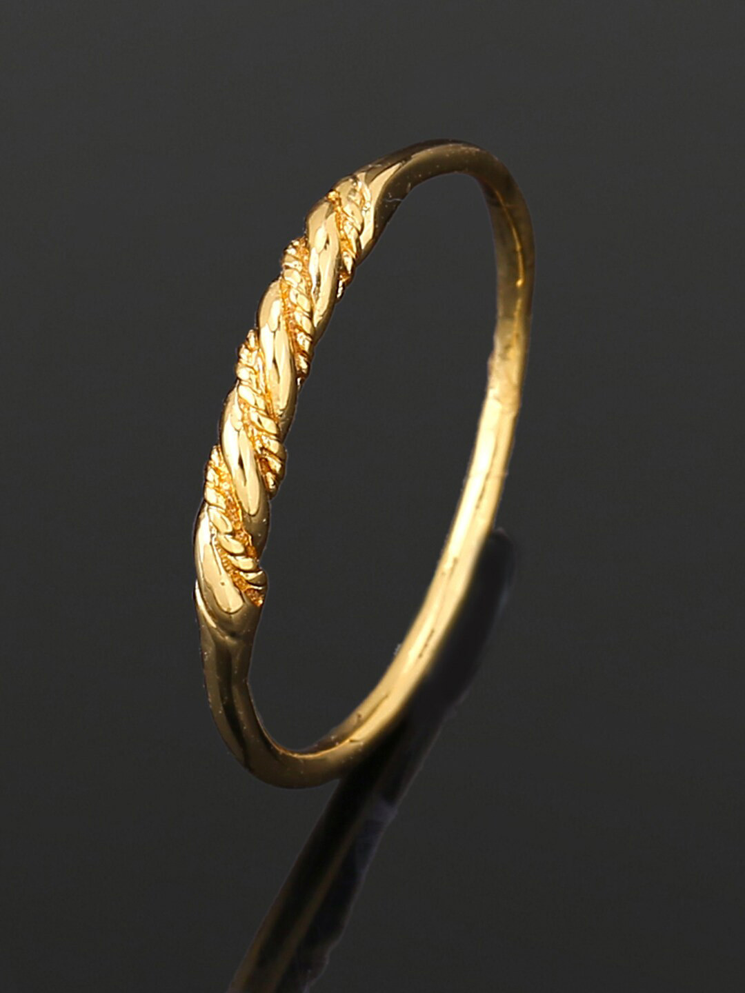 Estele Gold Plated Twisted Finger Ring