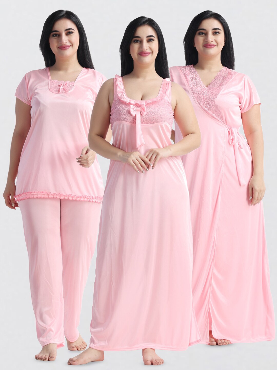 Buy NIGHT KEYS Pack Of 4 Maxi Nightdress Nightdress for Women 24713858 Myntra