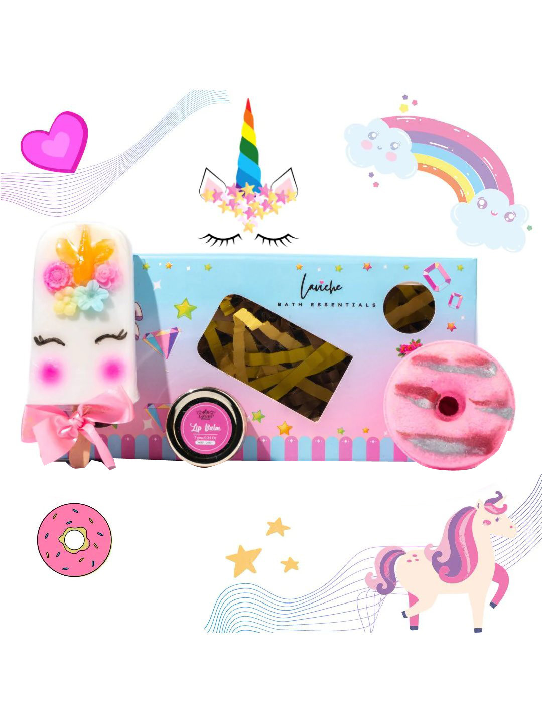 Laviche Bath Essentials The Unicorn Soaps Combo Box
