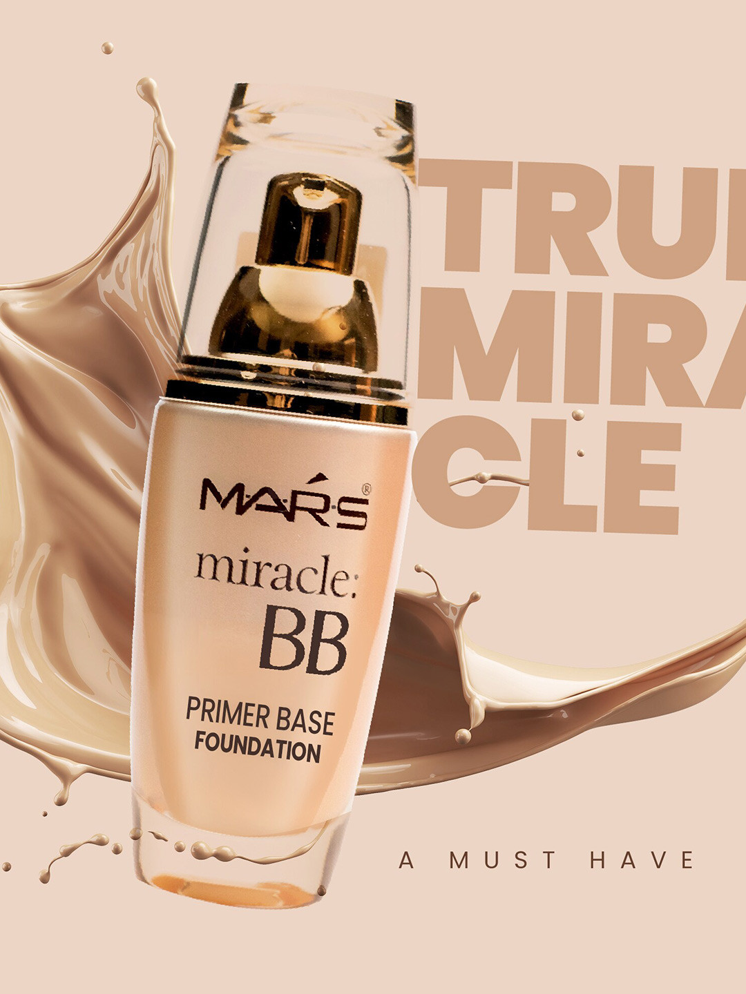 MARS Miracle BB Primer Base Foundation - 60ml - Nude Beige -104