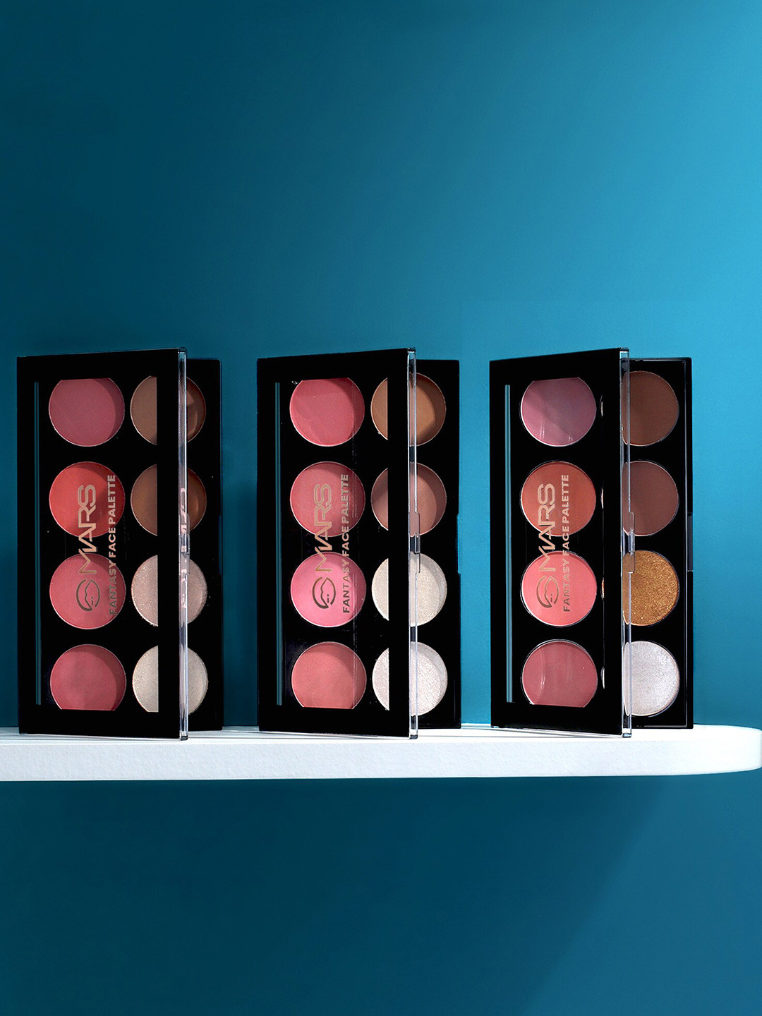 MARS Set of 2 Fantasy Matte Blusher Palette With Highlighter and Bronzer-20g Each-01-02-03