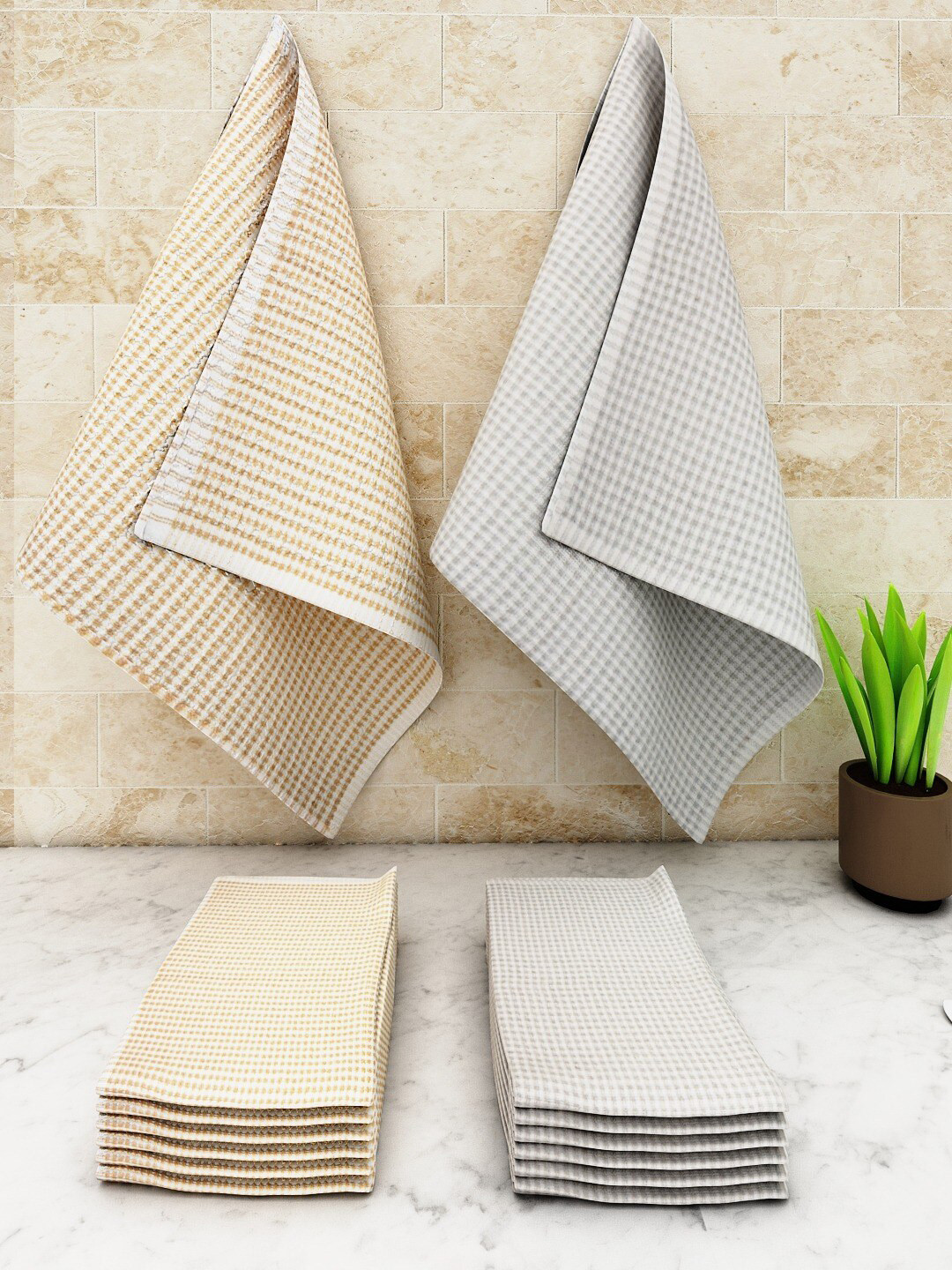 Athom Living Popcorn Textured Solid Kitchen Towel