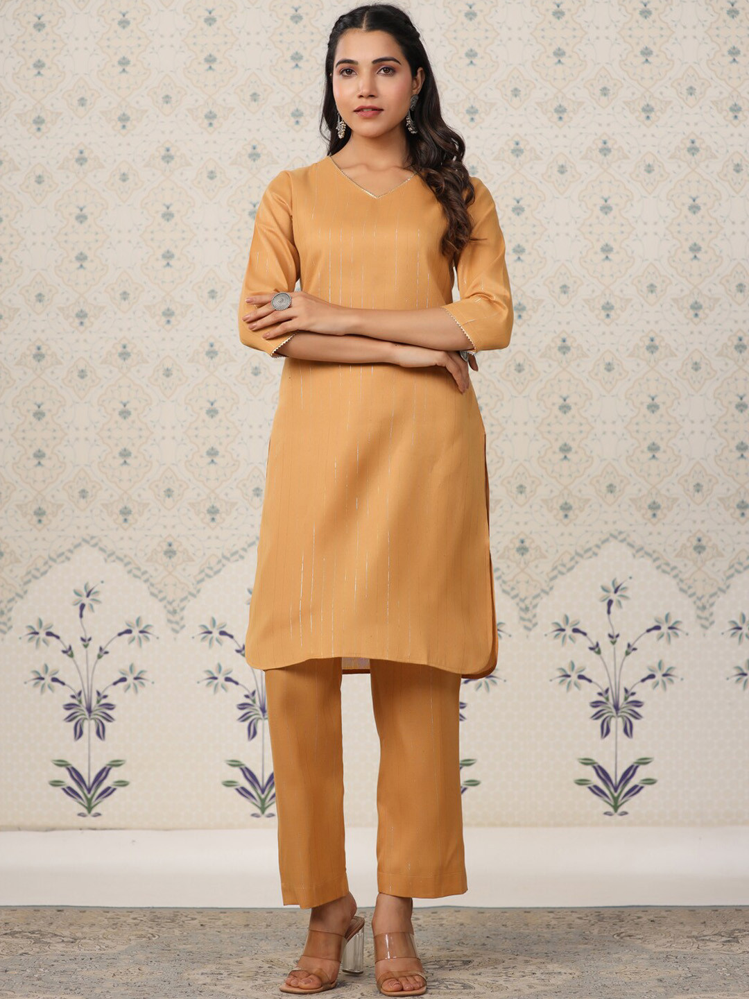 Ode by House of Pataudi Striped Kurta With Trousers