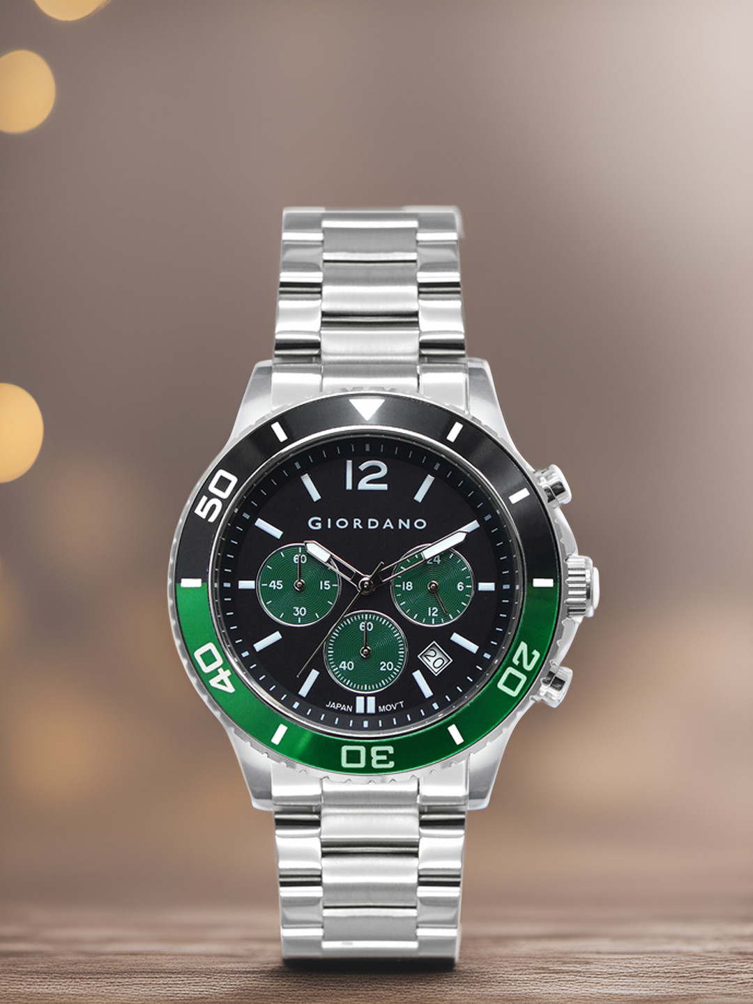 GIORDANO Men Textured Dial & Bracelet Style Straps Analogue Watch GZ-50091-22