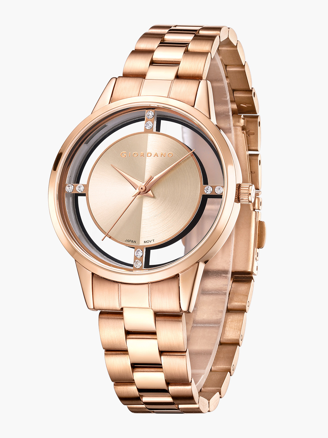 GIORDANO Women Stainless Steel Bracelet Style Straps Analogue Watch GZ-60078-33