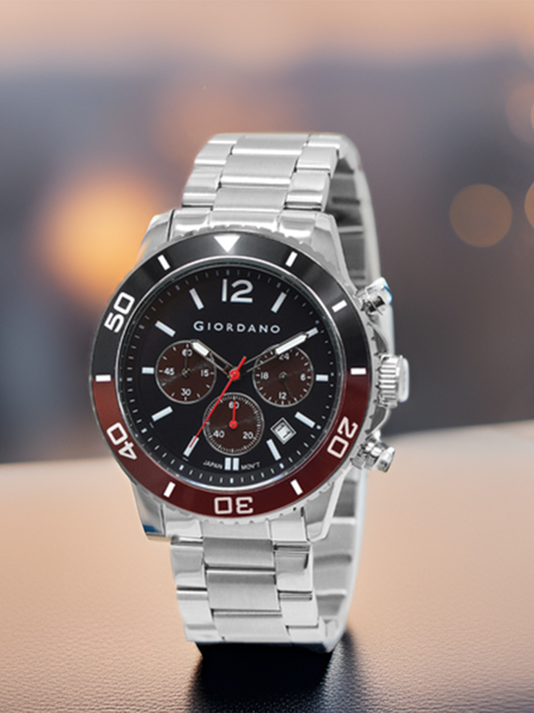 GIORDANO Men Stainless Steel Bracelet Style Analogue Multi Function Watch GZ-50091-33