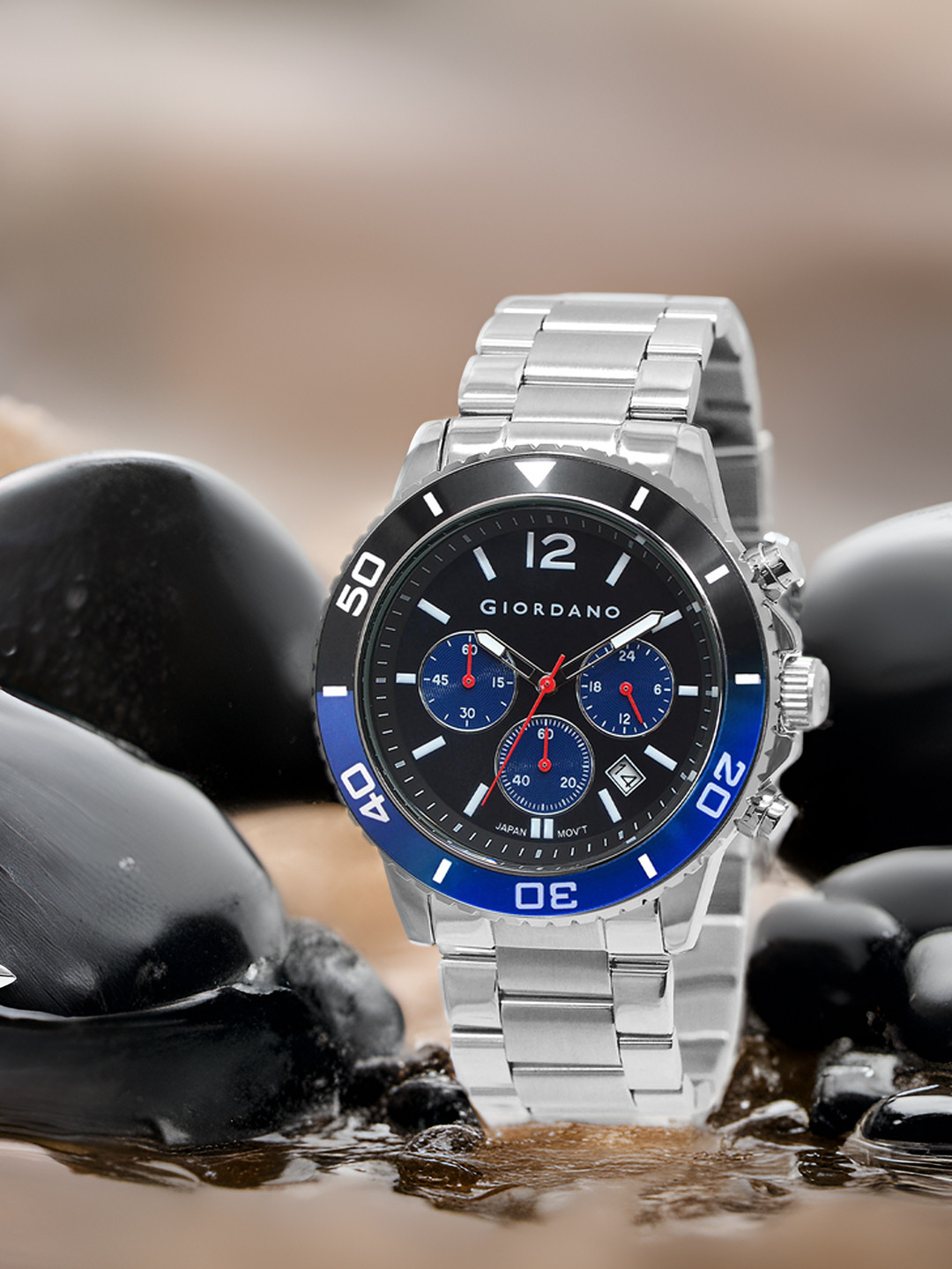 GIORDANO Men Stainless Steel Bracelet Style Straps Analogue Watch GZ-50091-11