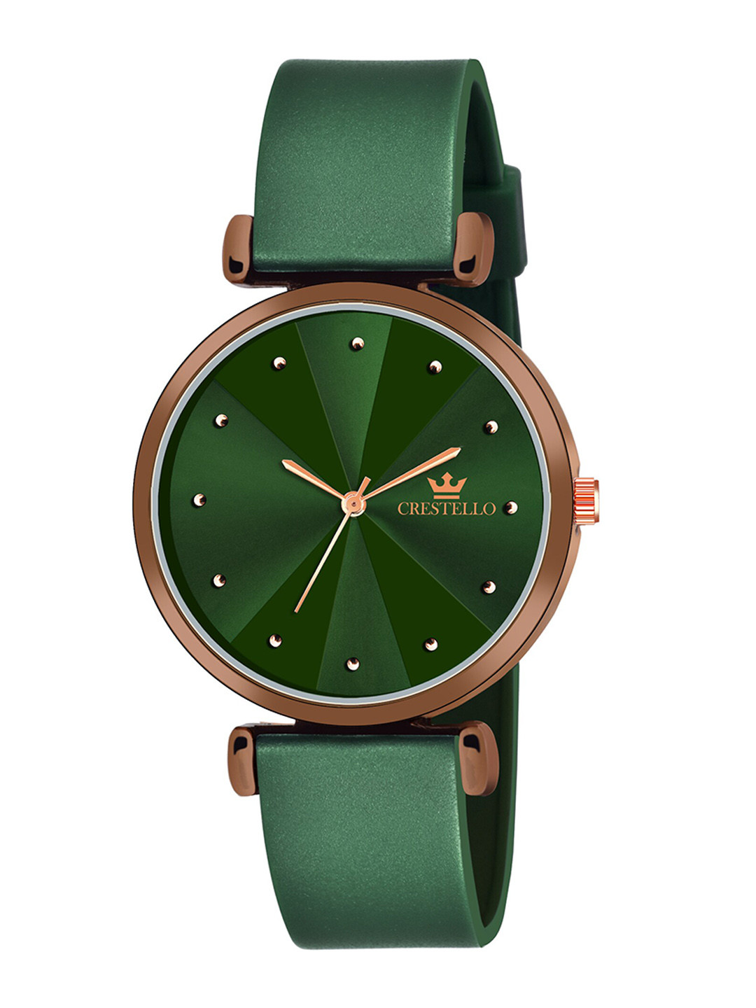 CRESTELLO Men Brass Dial & Straps Analogue Multi Function Watch CR-CK137-GRN