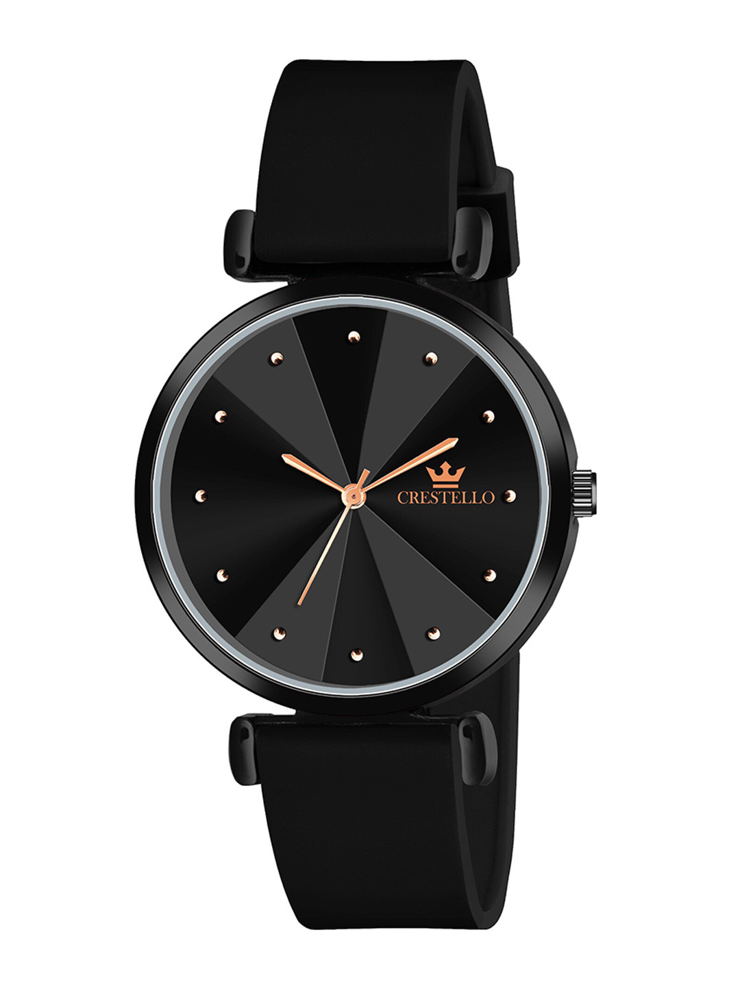 CRESTELLO Men Brass Embellished Dial & Straps Analogue Multi Function Watch CR-CK137-BLK