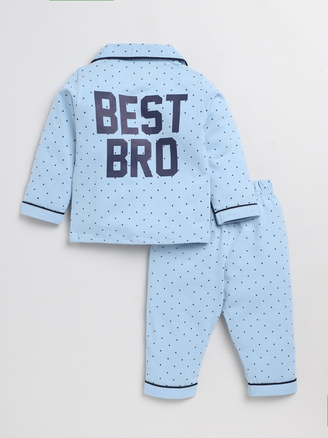 Clt.s Infants Kids Polka Dots Printed Pure Cotton Night suit