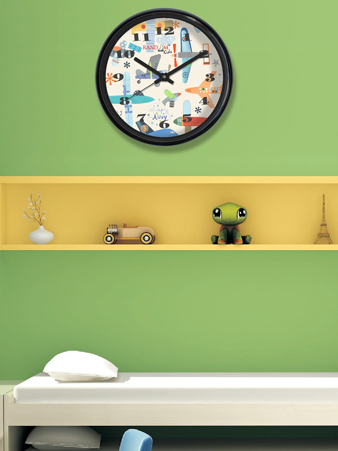 RANDOM Multicoloured Round Printed 30.4 cm Analogue Wall Clock