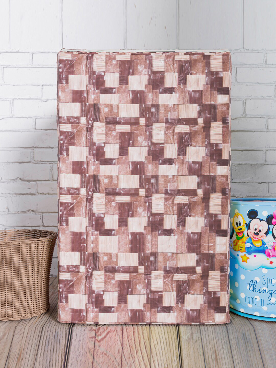 Kuber Industries Brown Printed Washing Machine Cover