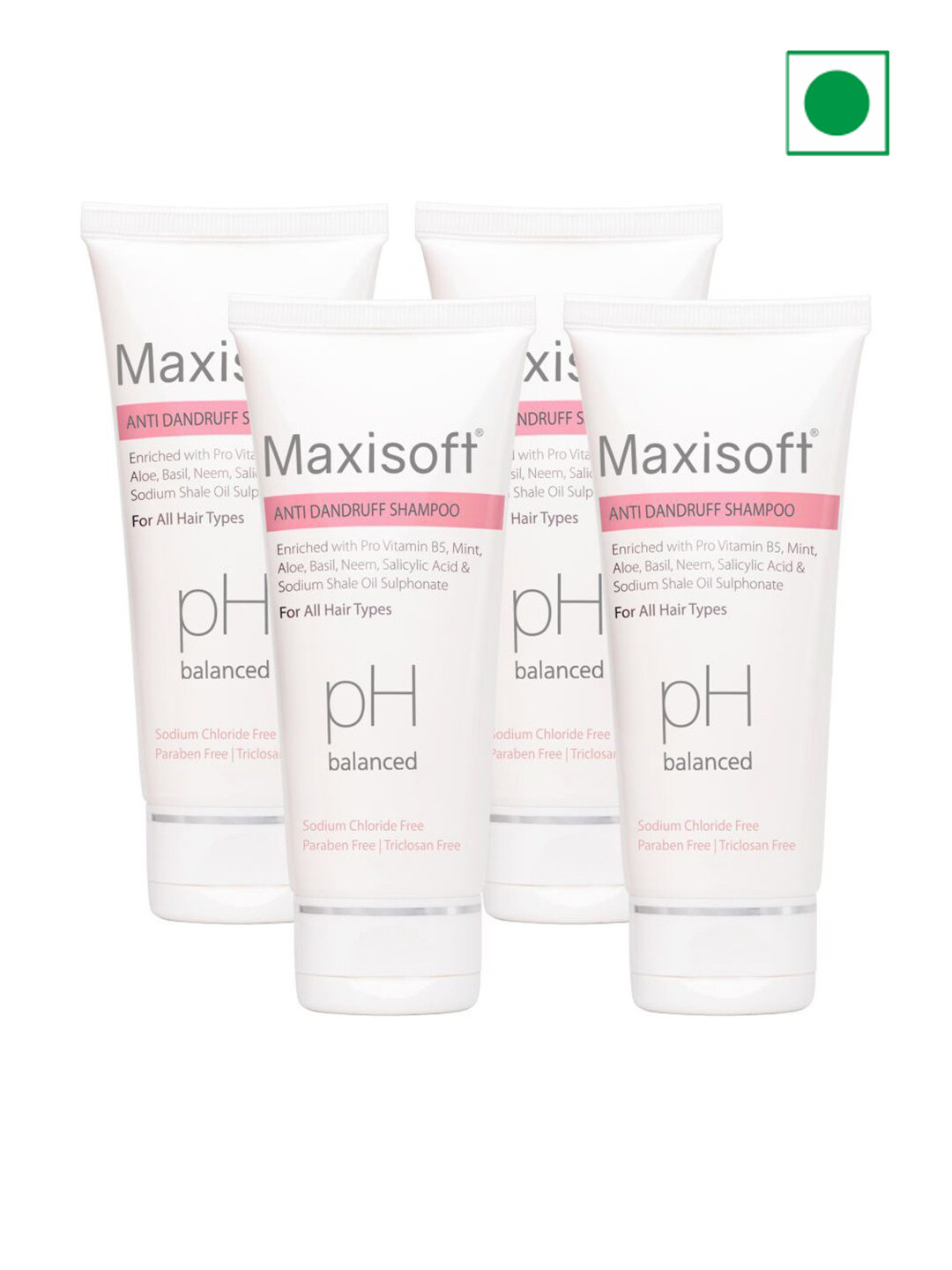 Maxisoft Set of 4 Anti-Dandruff Shampoo with Pro Vitamin B5 - 100 ml each
