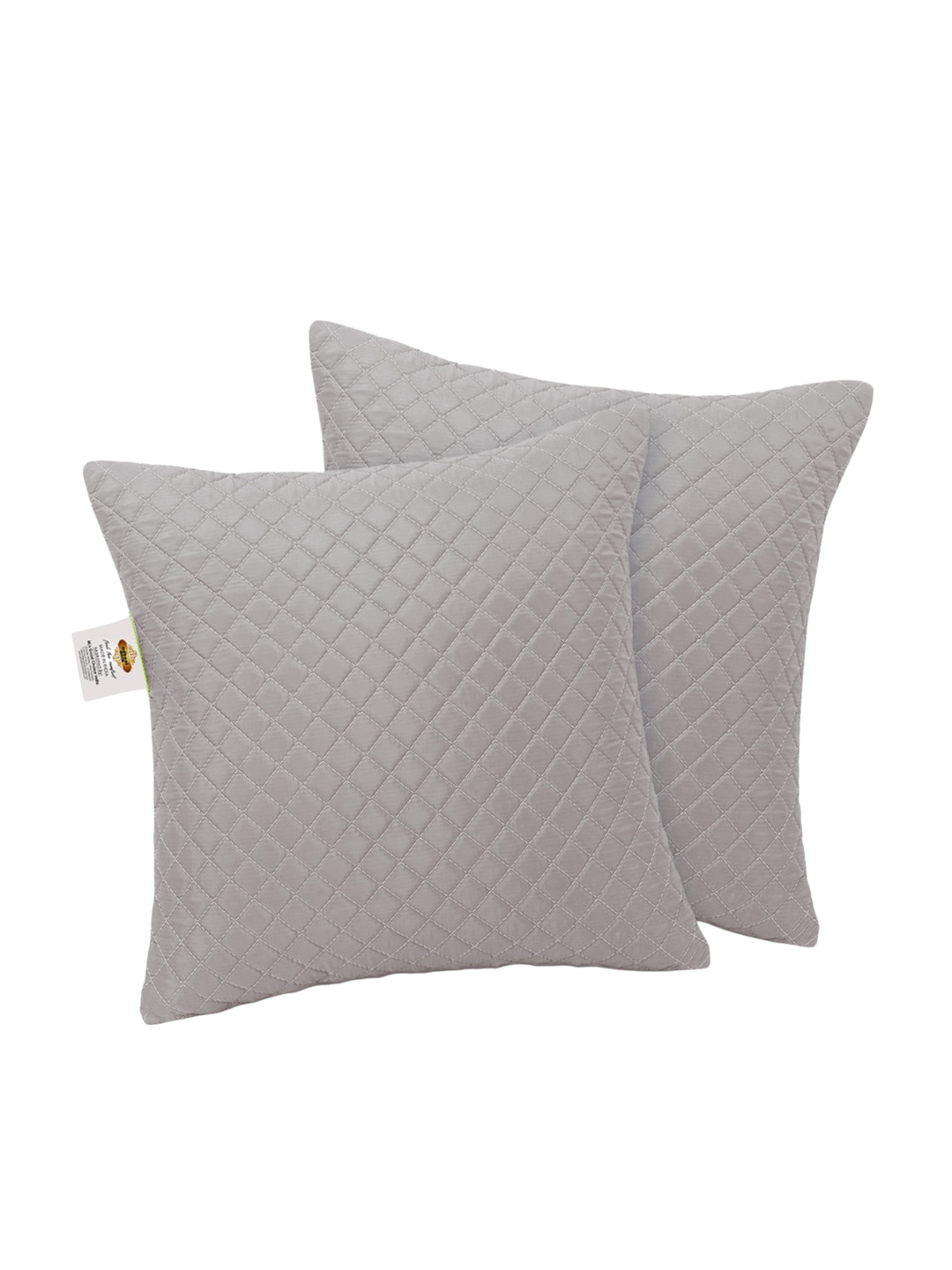 Adbeni Grey 2 Pieces Quilted Light Weight Soft Pre-Filled Cushions