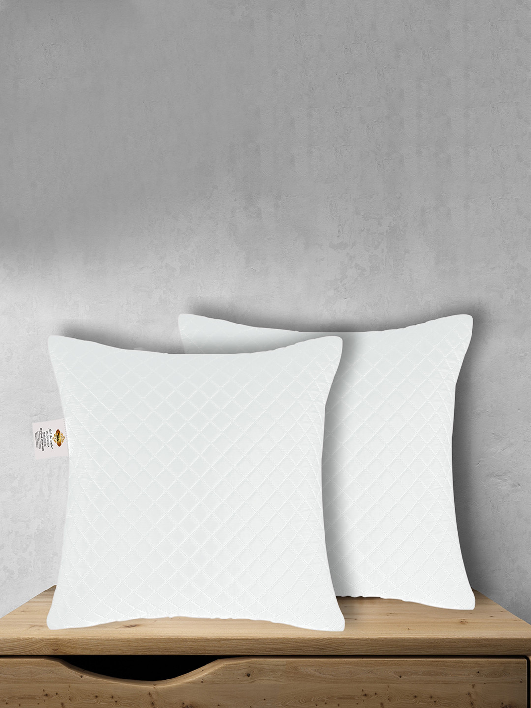 Adbeni White 2 Pieces Quilted Cushions