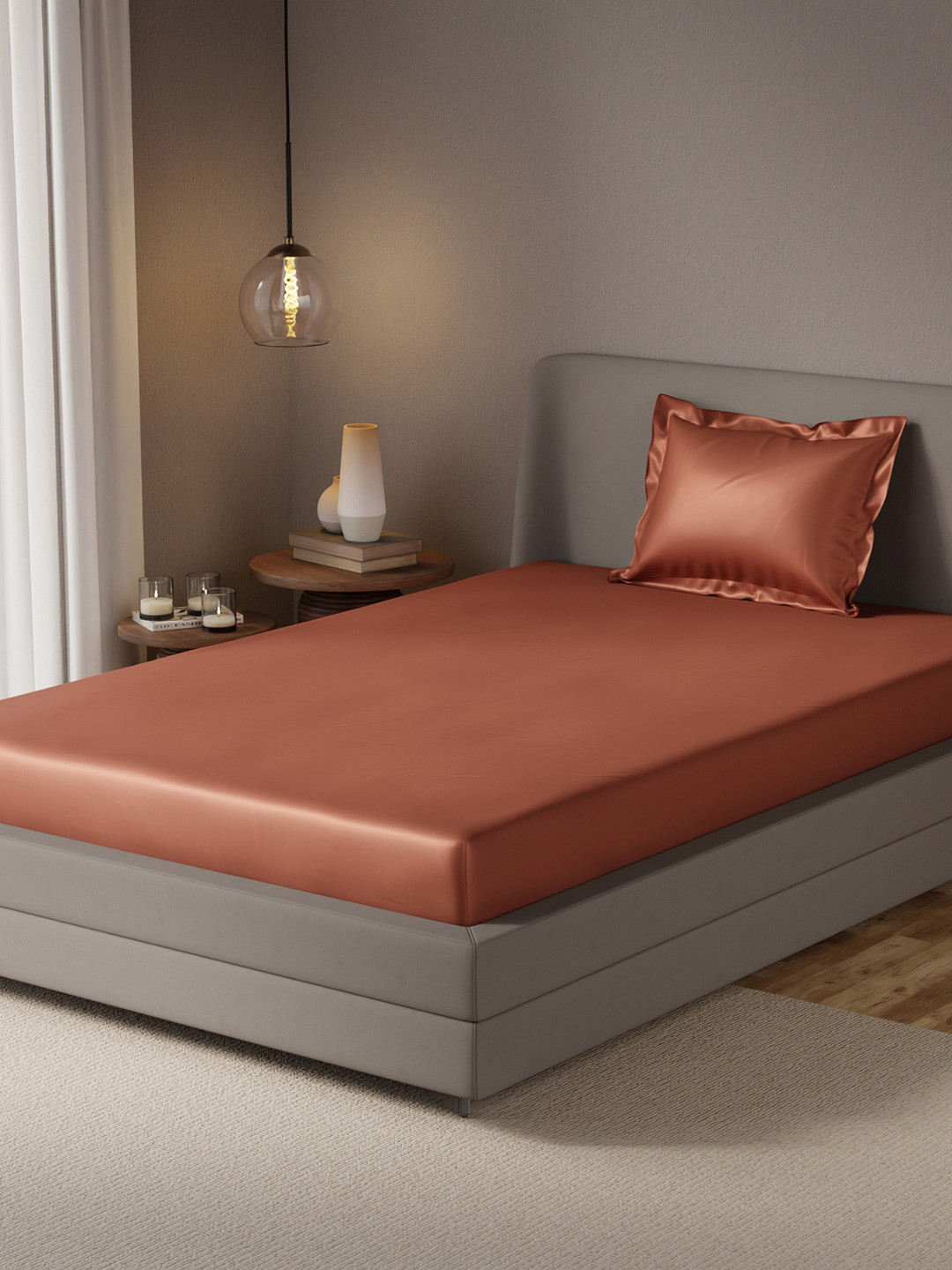 Stoa Paris Date Night Collection 300 TC Fitted Single Fine Bedsheet -107 x 183 x 25 cm