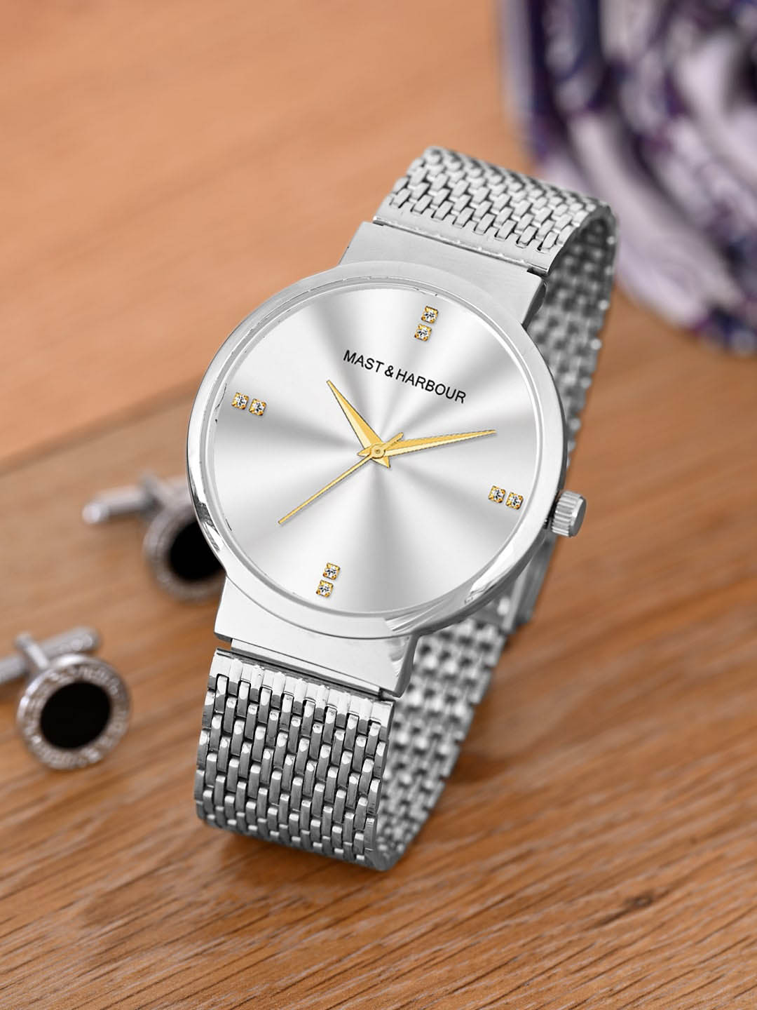 Mast & Harbour Men Stainless Steel Bracelet Style Straps Analogue Watch HOBMH-213-SL