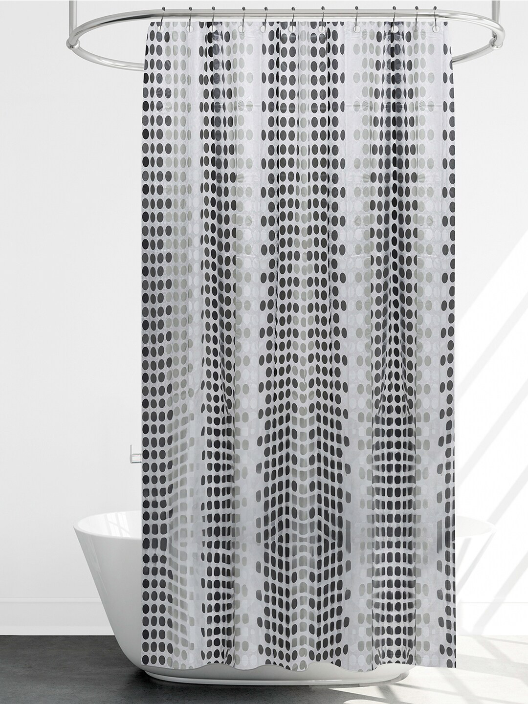 Kuber Industries Black Printed PEVA Shower Curtain