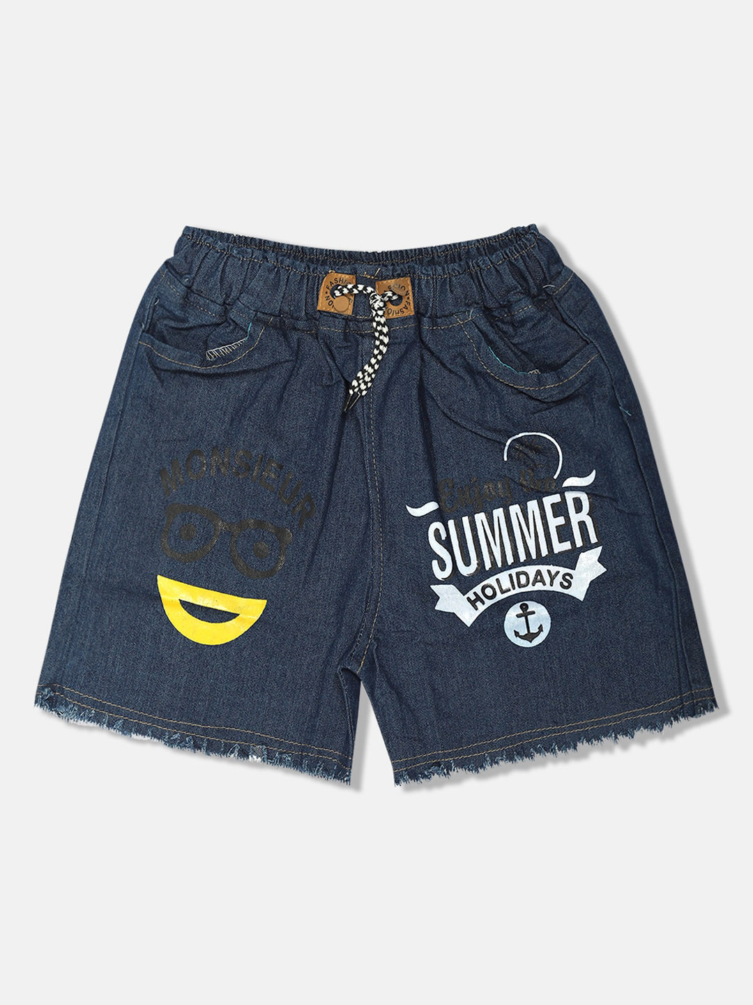 MANZON Girls Printed Denim Shorts