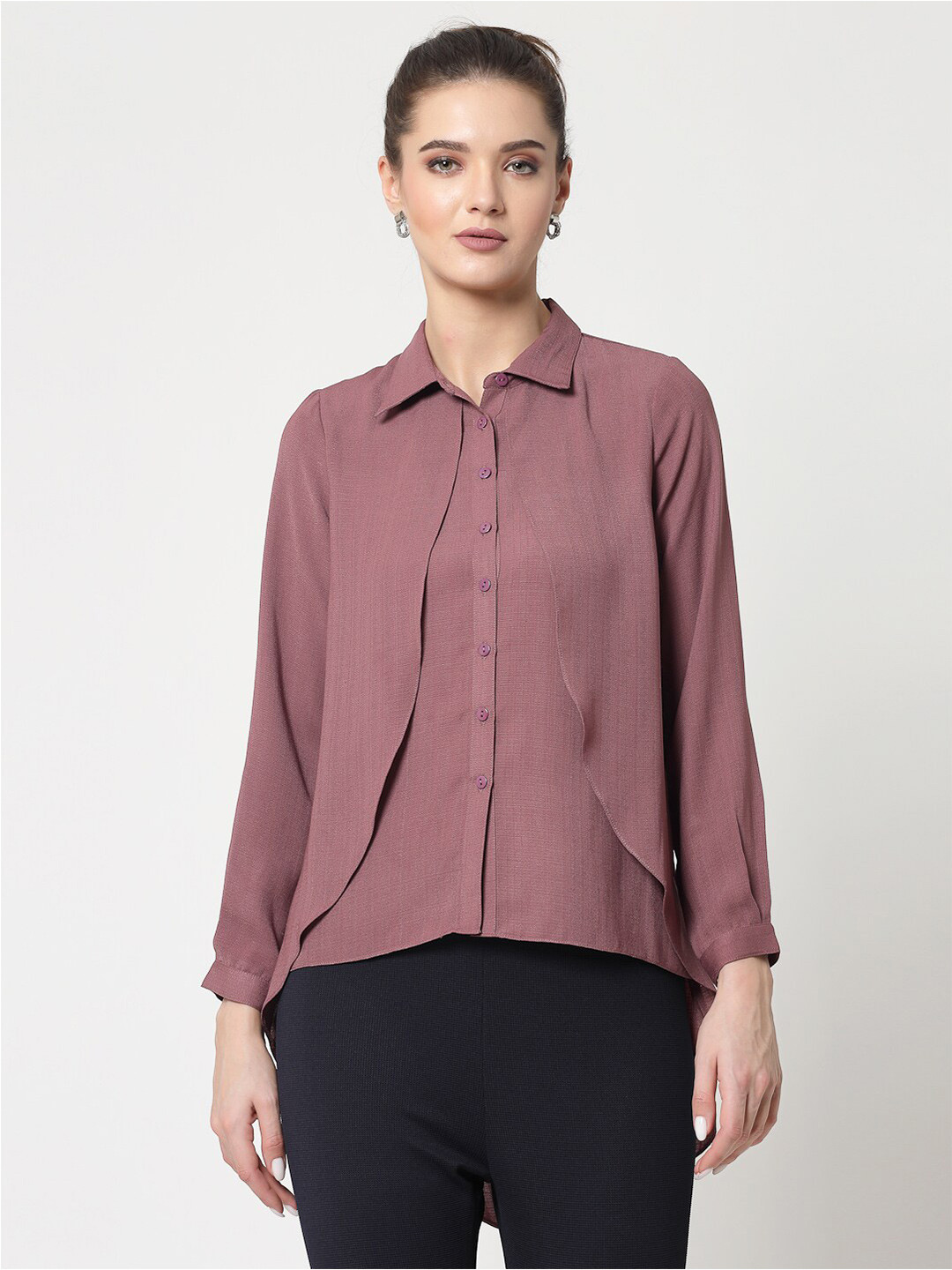 OFFICE & YOU Crepe Shirt Style Top