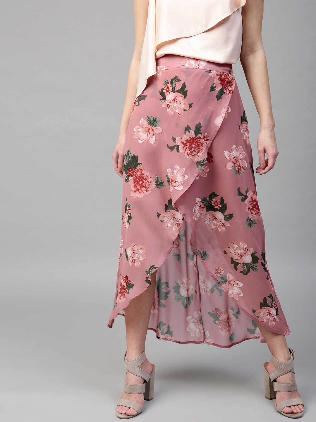 floral high low maxi skirt