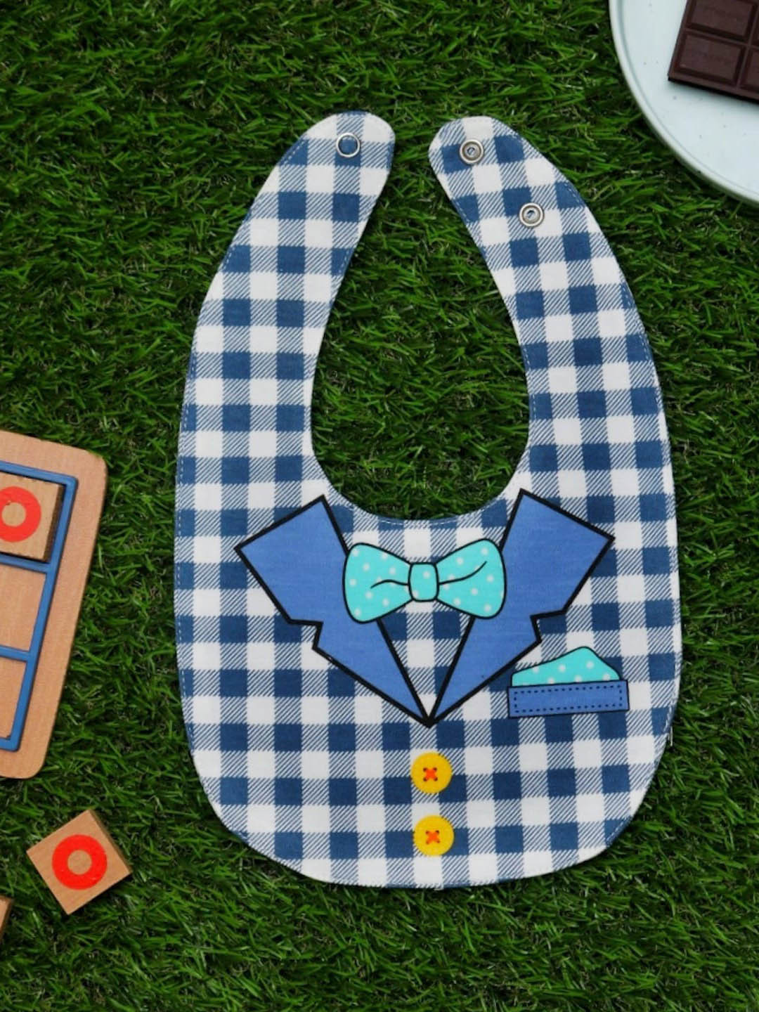 Yellow Bee Infants Boys Gra[phic Printed Reversible Bibs