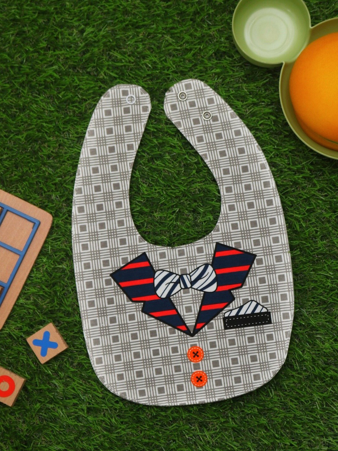 Yellow Bee Infants Boys Collar Graphic Printed Reversible Bibs