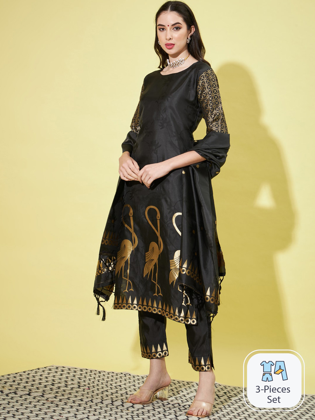 PPTOSS Ethnic Motifs Woven Design Regular Kurta With Trousers & With Dupatta
