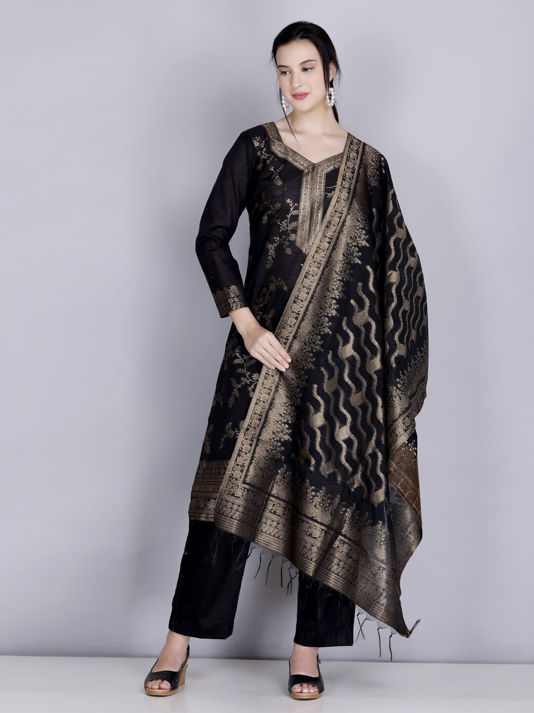 KIDAR Woven Design Unstitched Dress Material