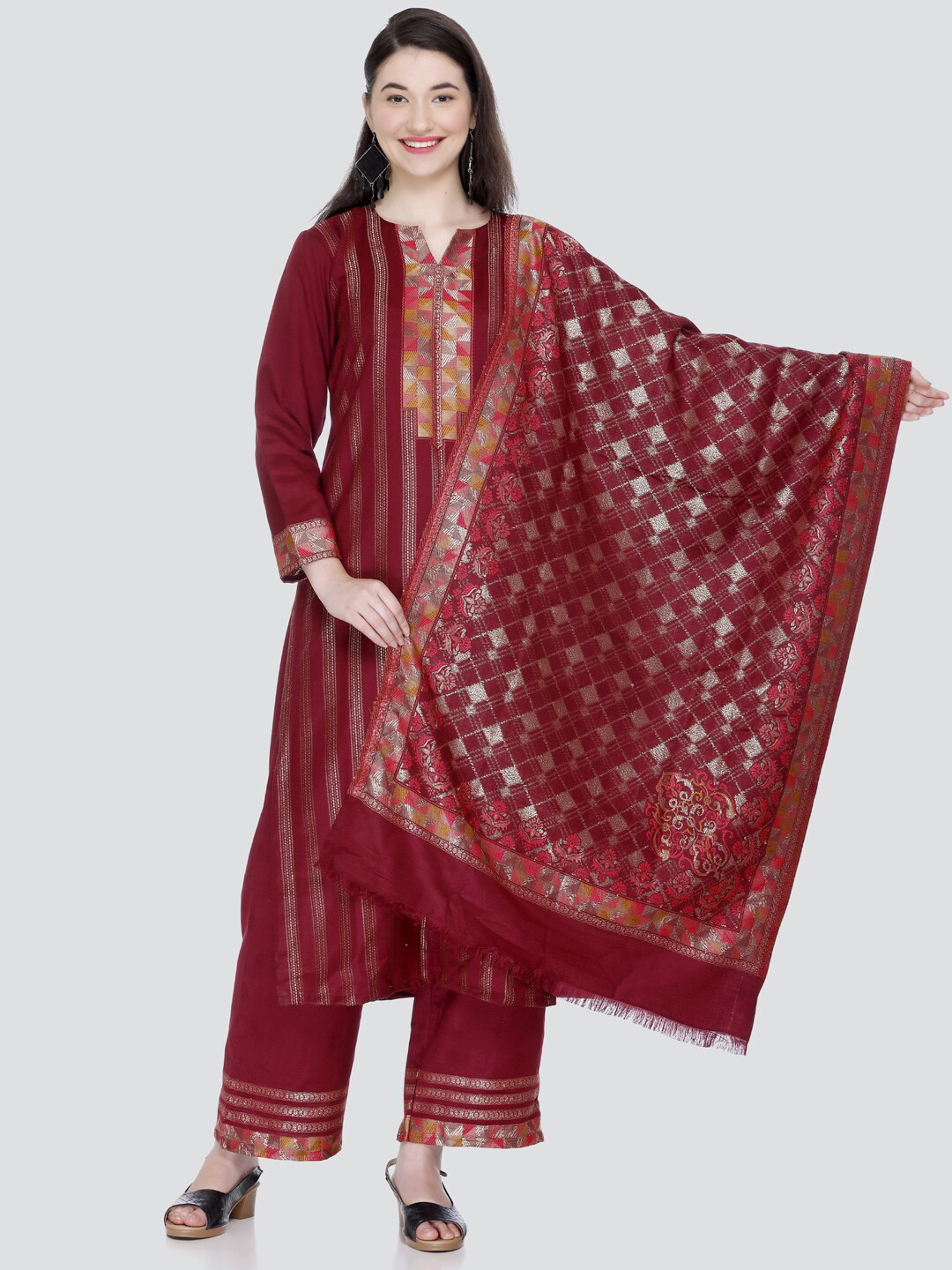 KIDAR Woven Design Unstitched Dress Material