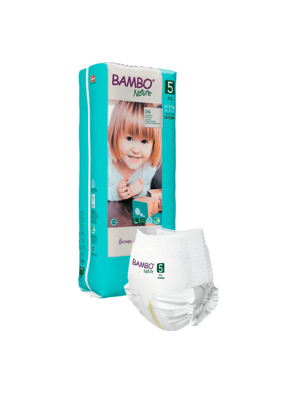 Bambo Nature Eco-friendly Pant Style Diapers With Wetness Indicator - 38 Pieces - XL