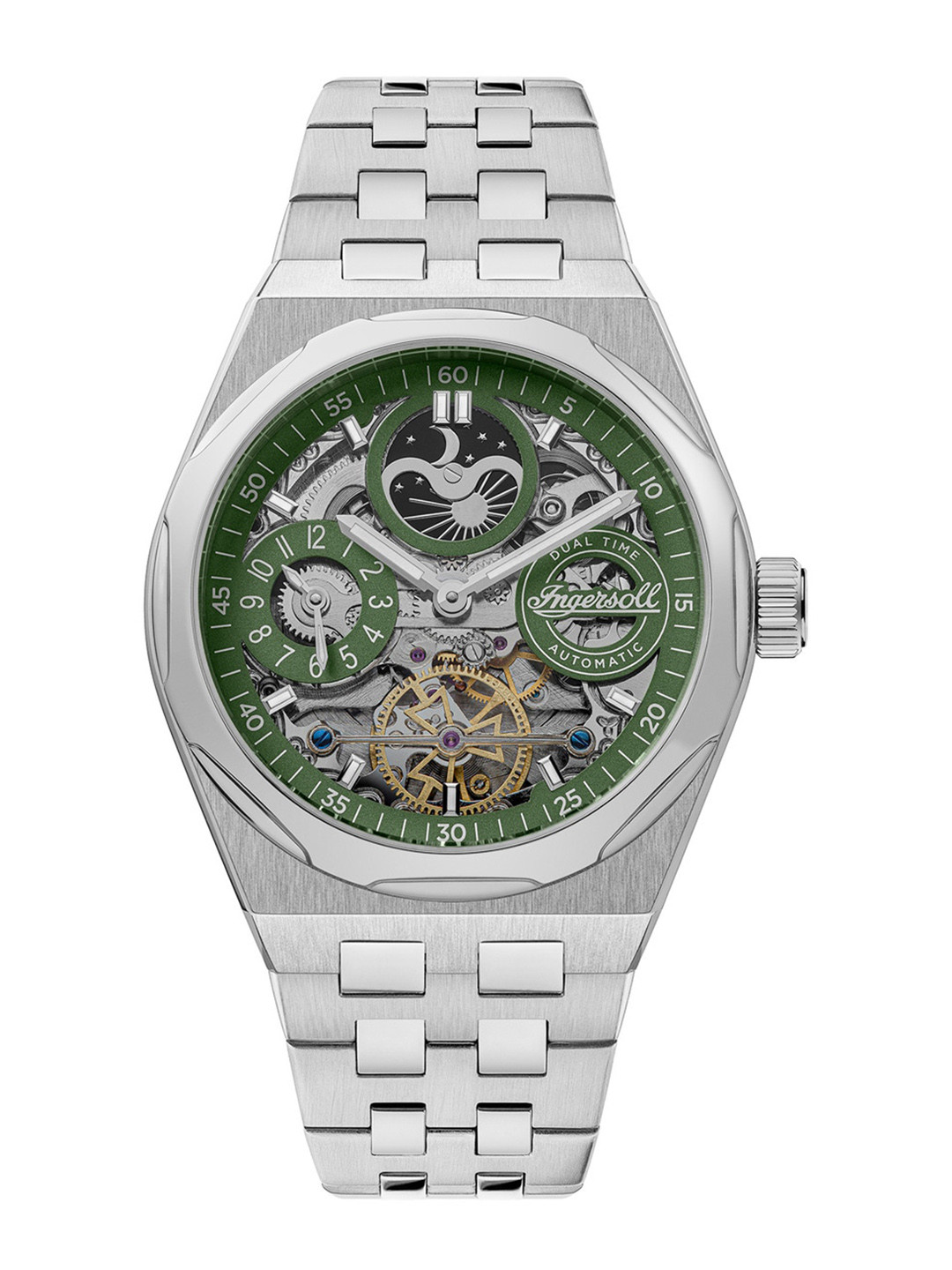 Ingersoll Men Skeleton Dial & Stainless Steel Analogue Automatic Watch I12905