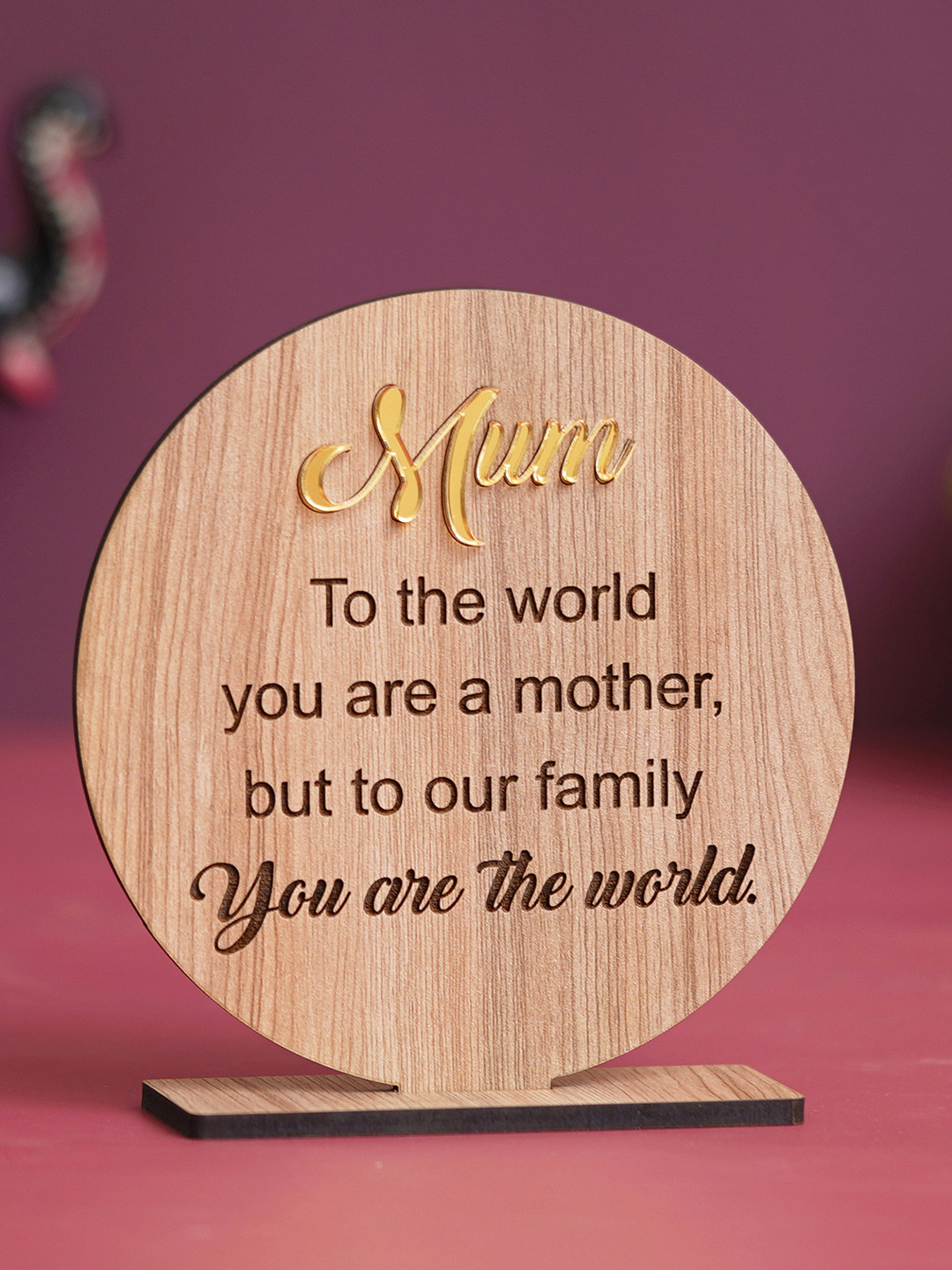 eCraftIndia You Are The World Brown Wood Natural Living Room Medium Showpiece - 5.1 Inches