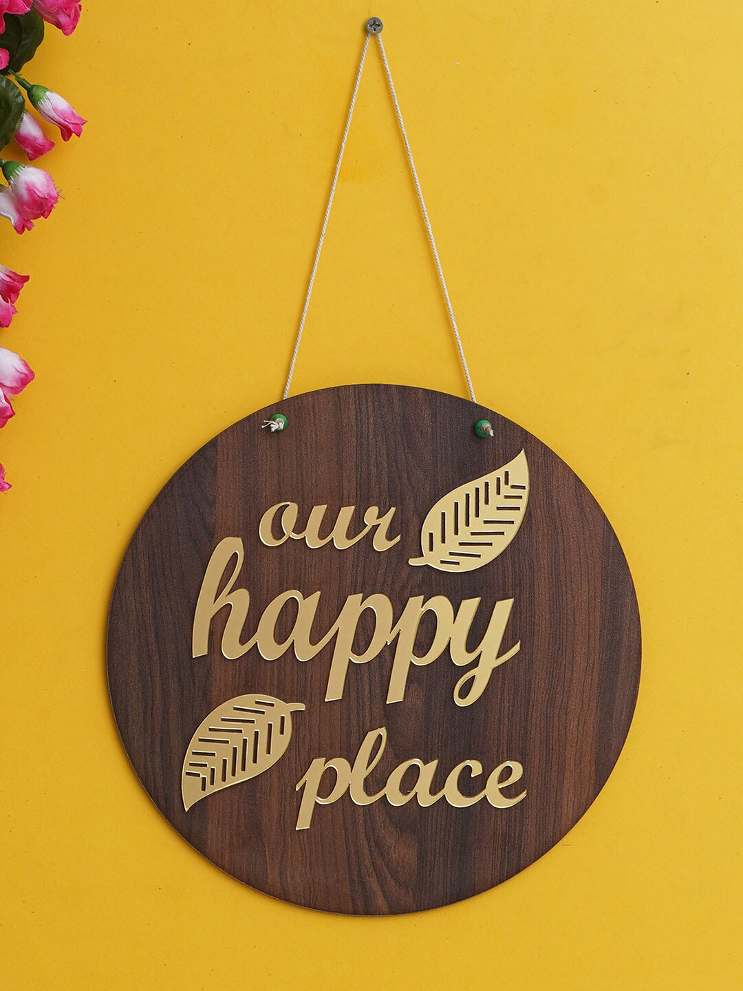 eCraftIndia Wood Matte Hanging Hall Wall Hangings-10In