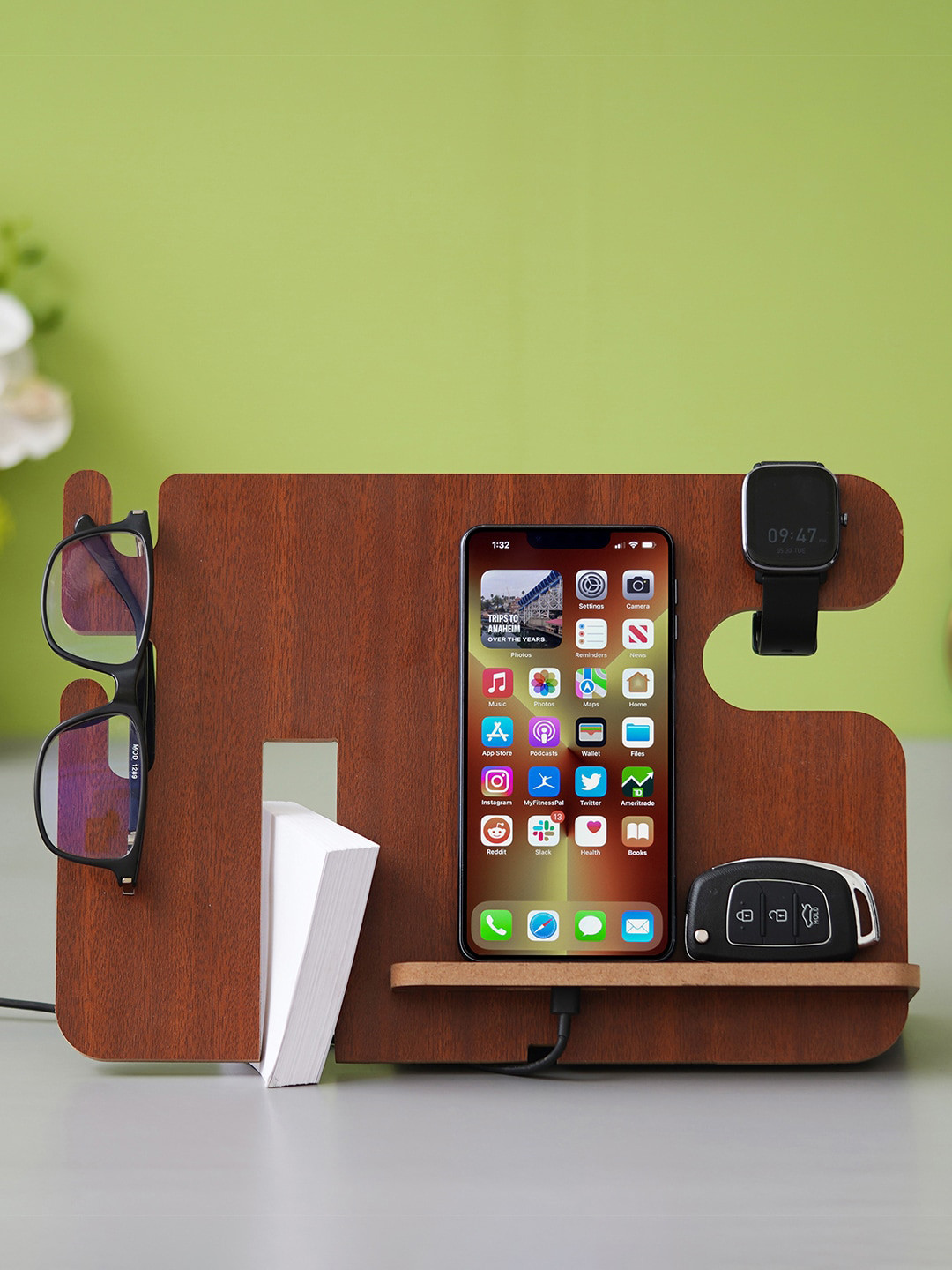 eCraftIndia Brown Multiutility Desk Accessory