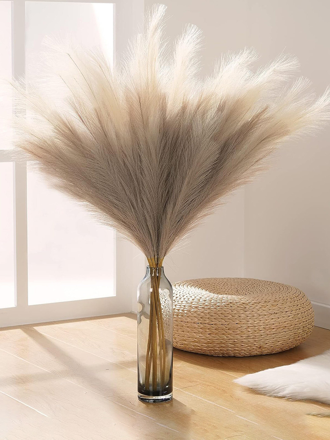 Homesake Beige & White 6-Pieces Faux Pampas Grass Plant