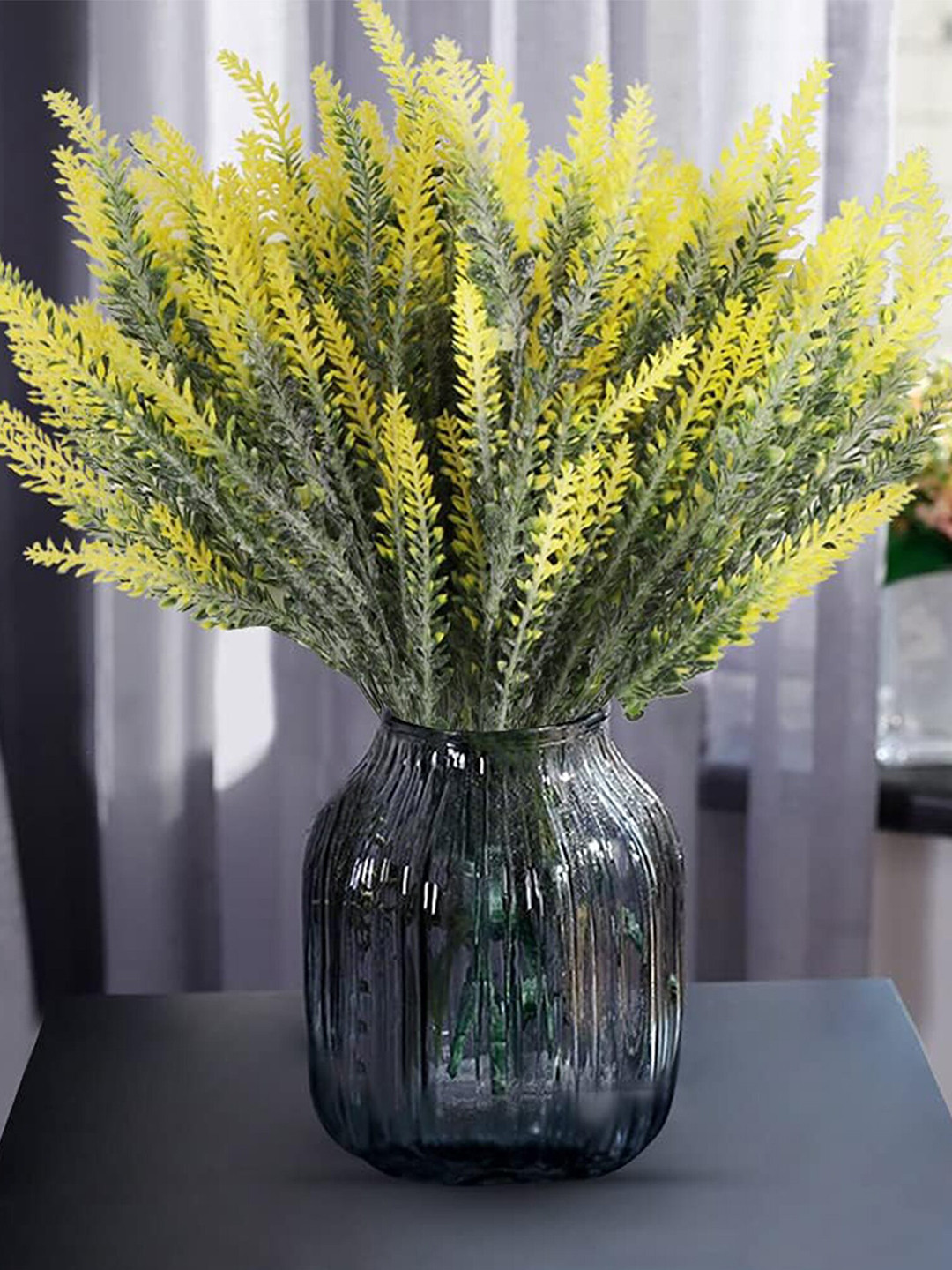 Homesake Yellow & Green 4 Pieces UV-Resistant Faux Lavender Flower