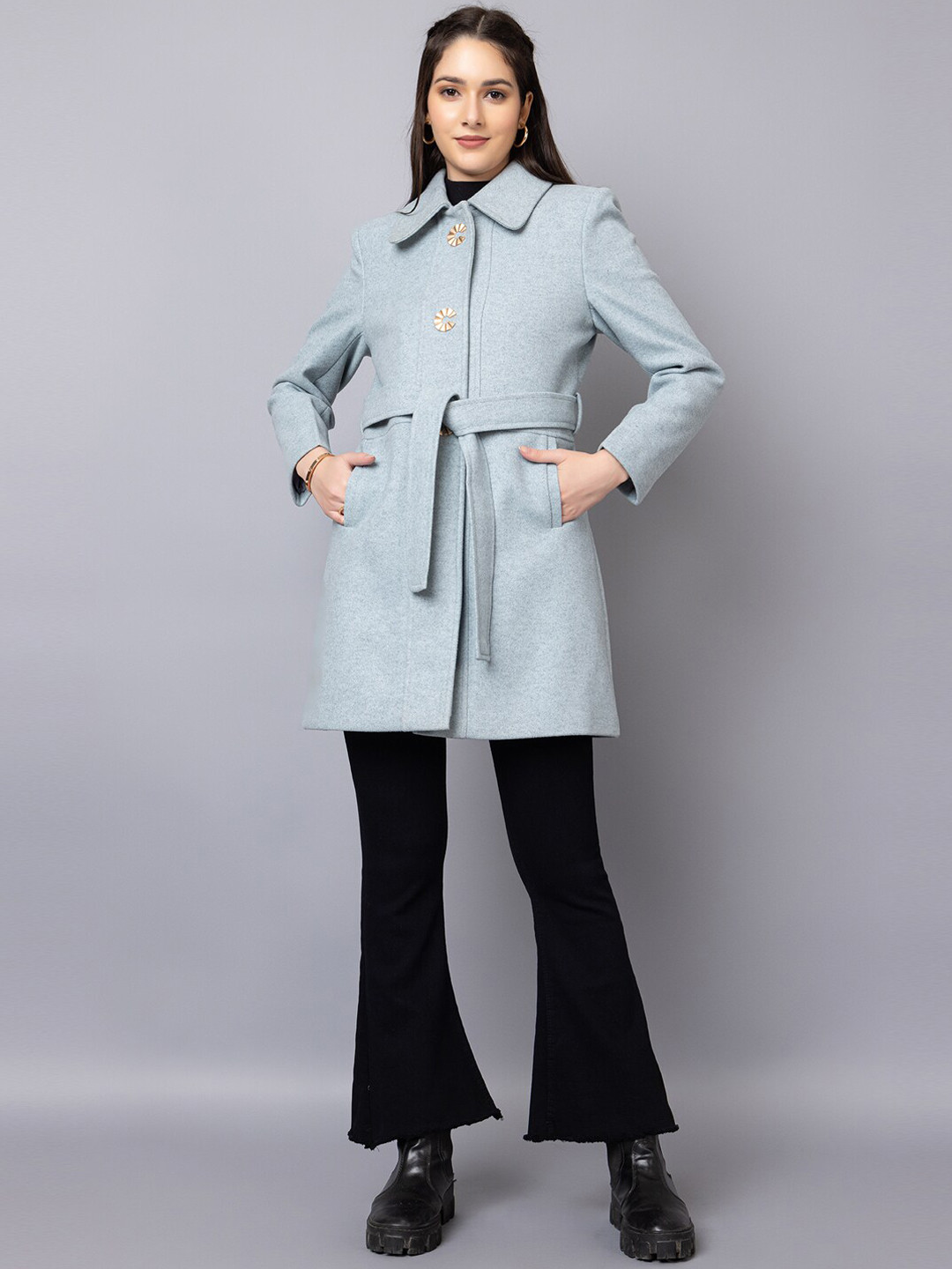 CHKOKKO Single Breasted Wool Stylish Overcoat