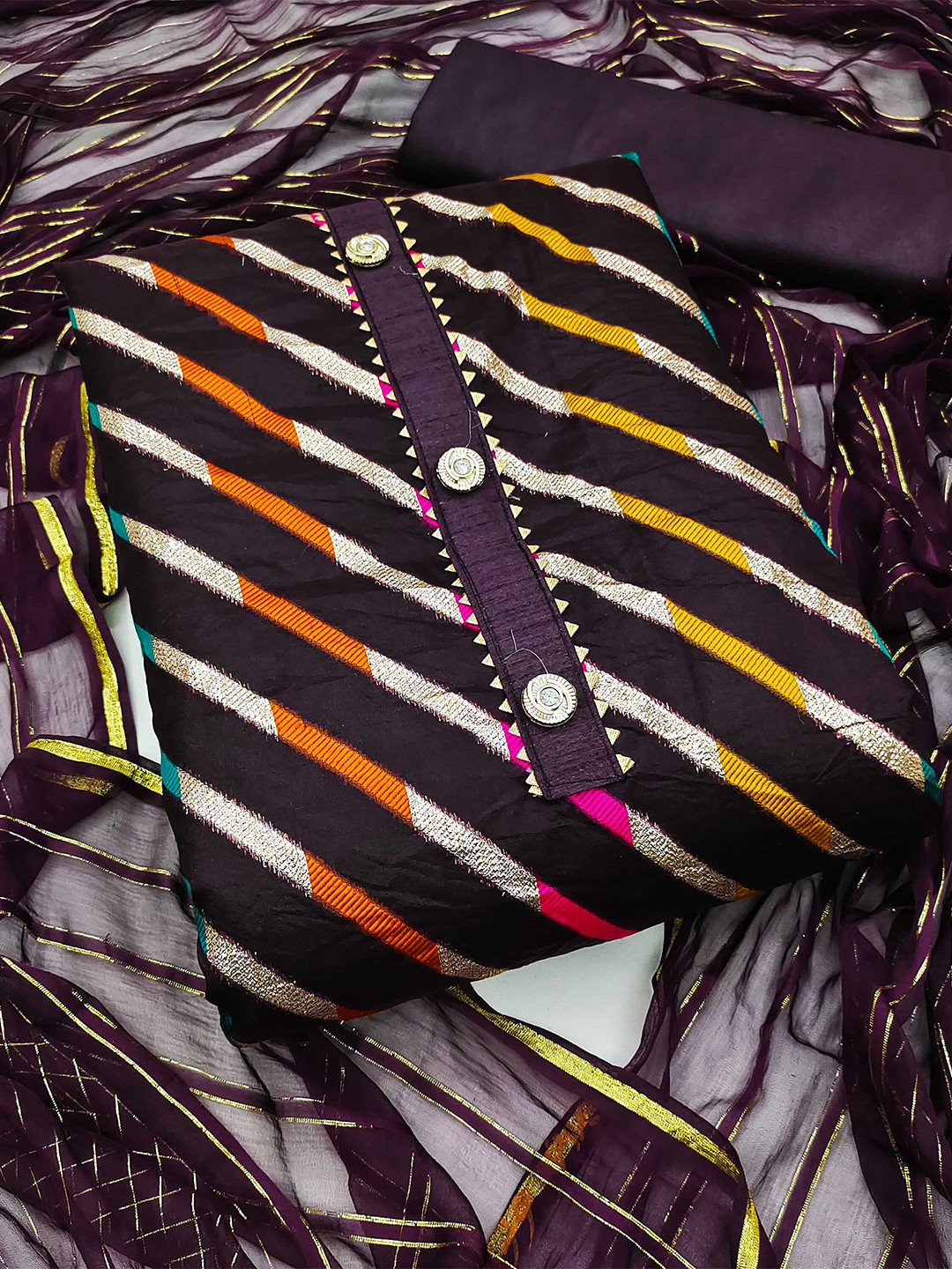 SHADOW & SAINING Self Design Unstitched Dress Material