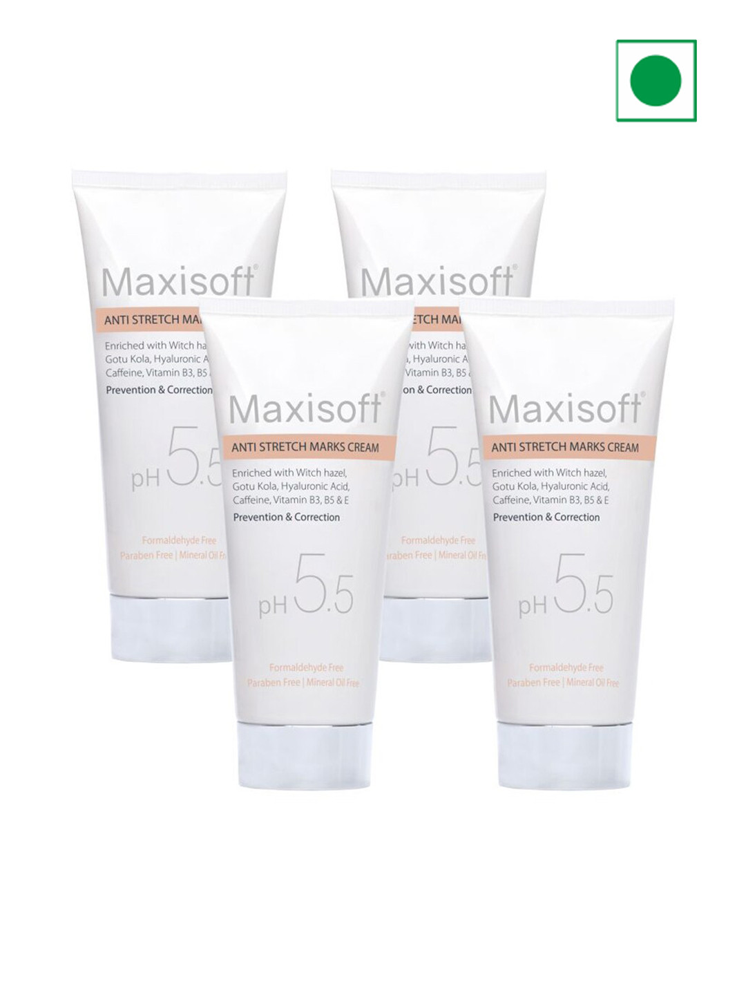 Maxisoft Set of 4 Anti Stretch Mark Cream with Witch Hazel  Gotu Kola - 100 g each