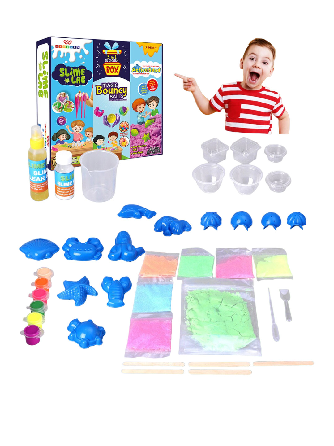 WEMBLEY Kids Different Shapes Active Sand Art