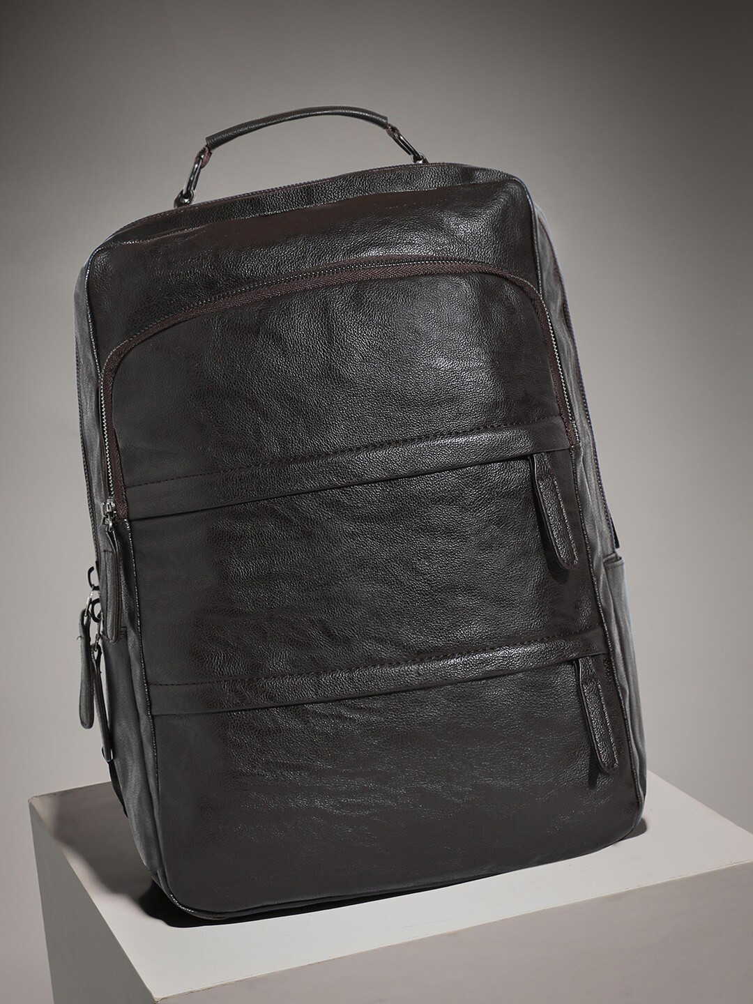 French Accent Synthetic Leather Backpack