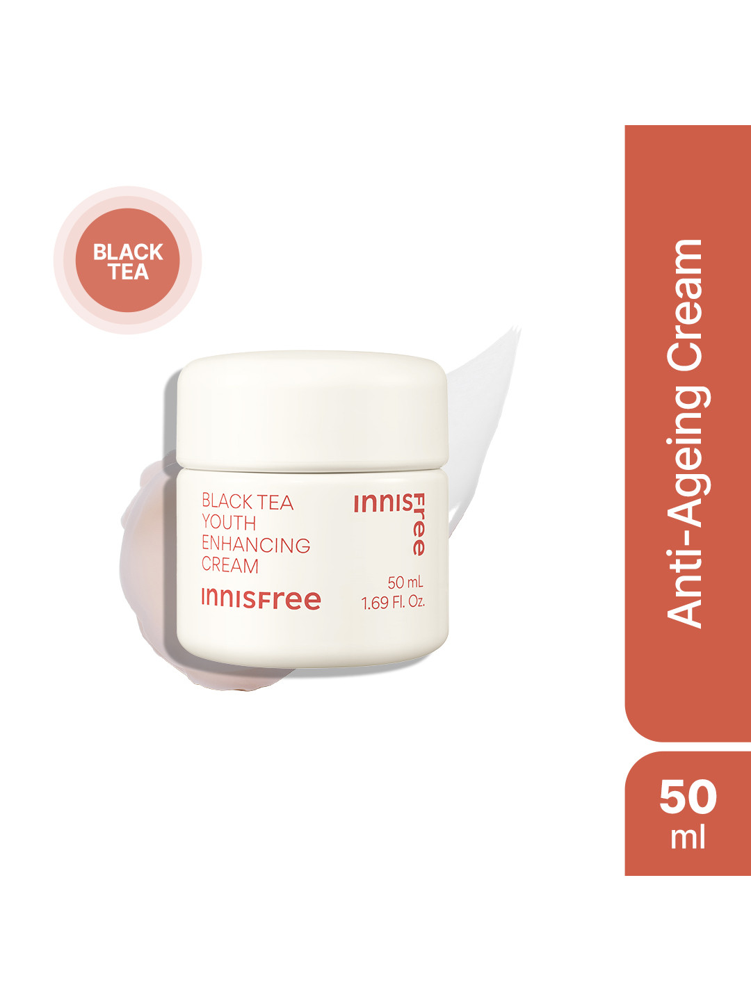Innisfree Black Tea Youth Enhancing Cream - Reset Effect for Fatigued Skin - 50ml