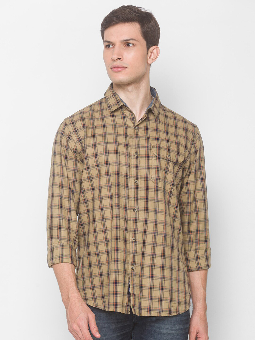 SNX Checked Classic Tailored Fit Cotton Casual Shirt