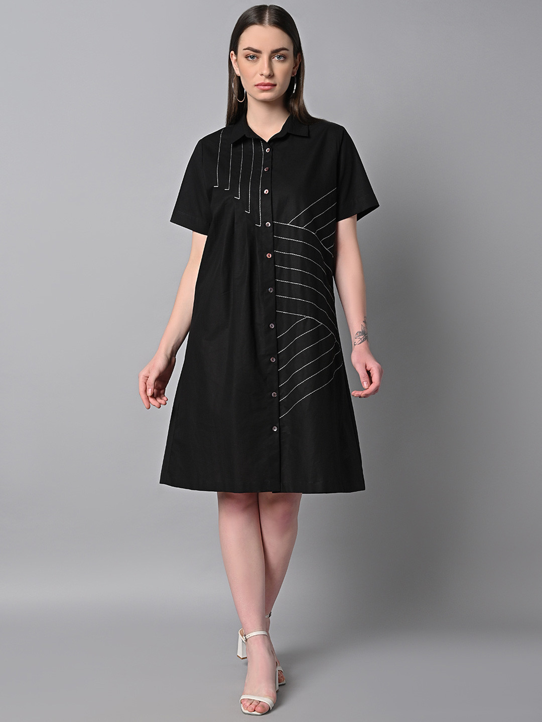 Justin Whyte Striped Shirt Dress
