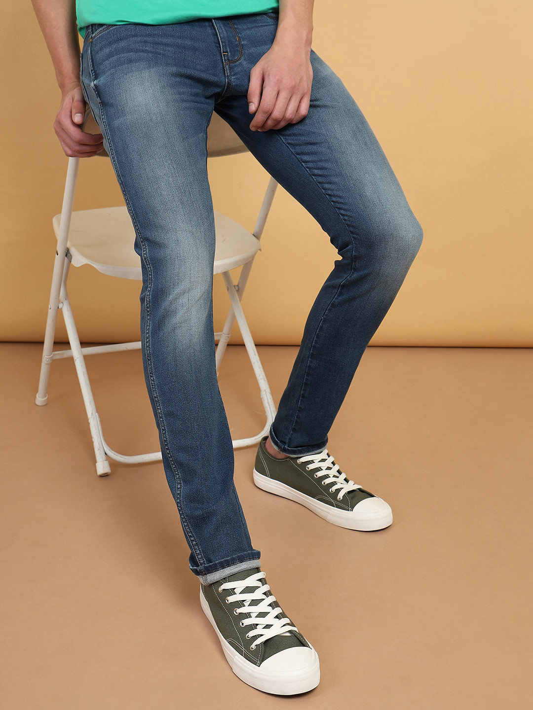 Wrangler Men Vegas Skinny Fit Wrambler Traveller Heavy Fade Stretchable Jeans