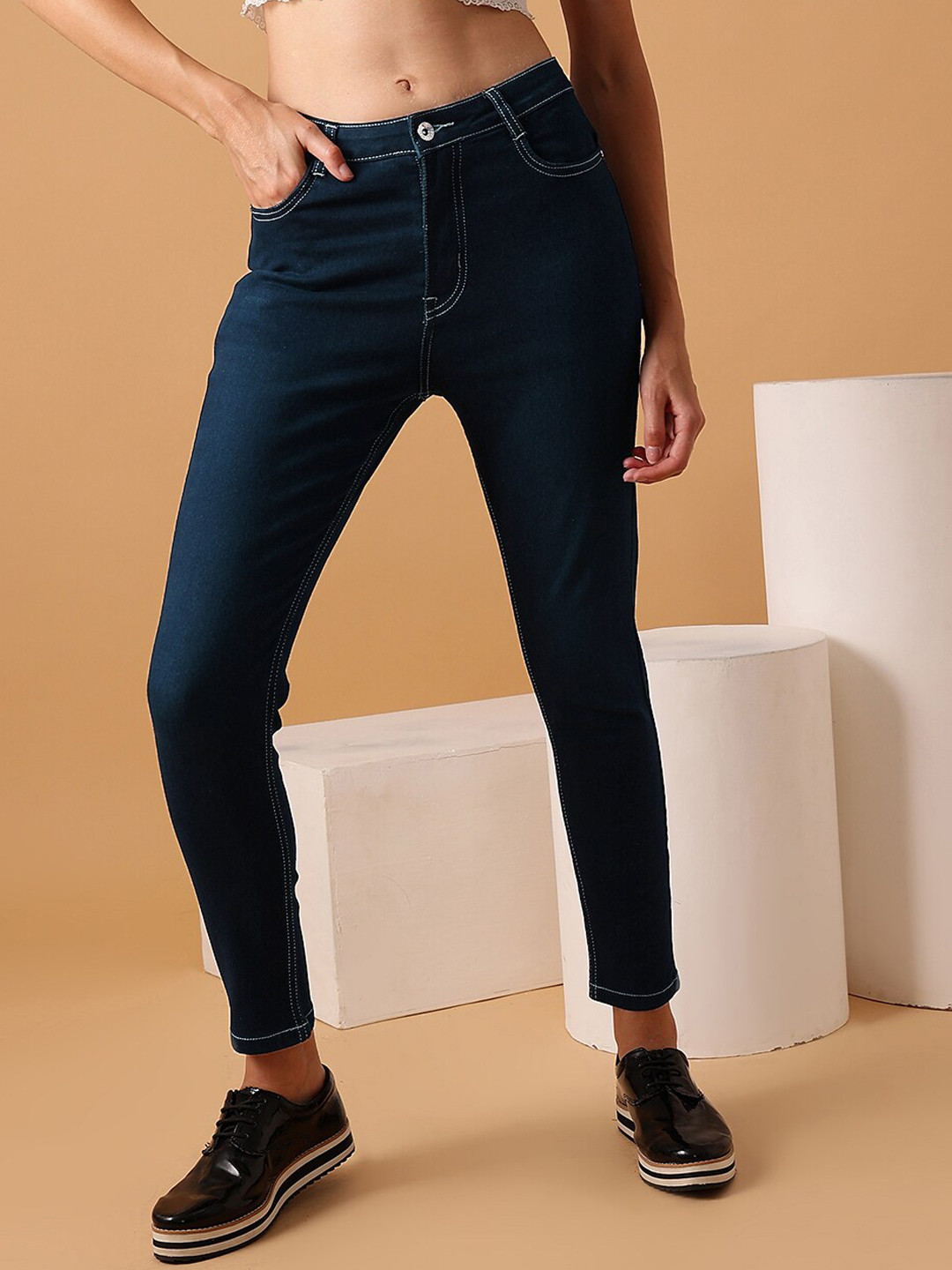 STREET 9 BASICS Women Narrow Skinny Fit Clean Look Stretchable Jeans