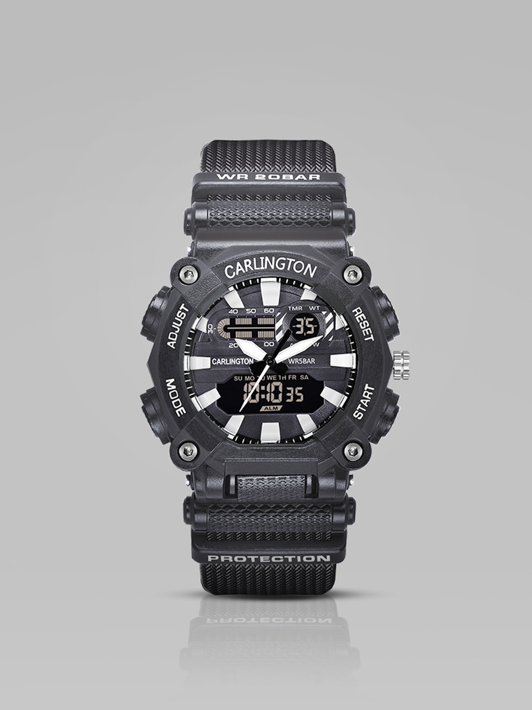 CARLINGTON Analogue and Digital Watch CT 3311 Black