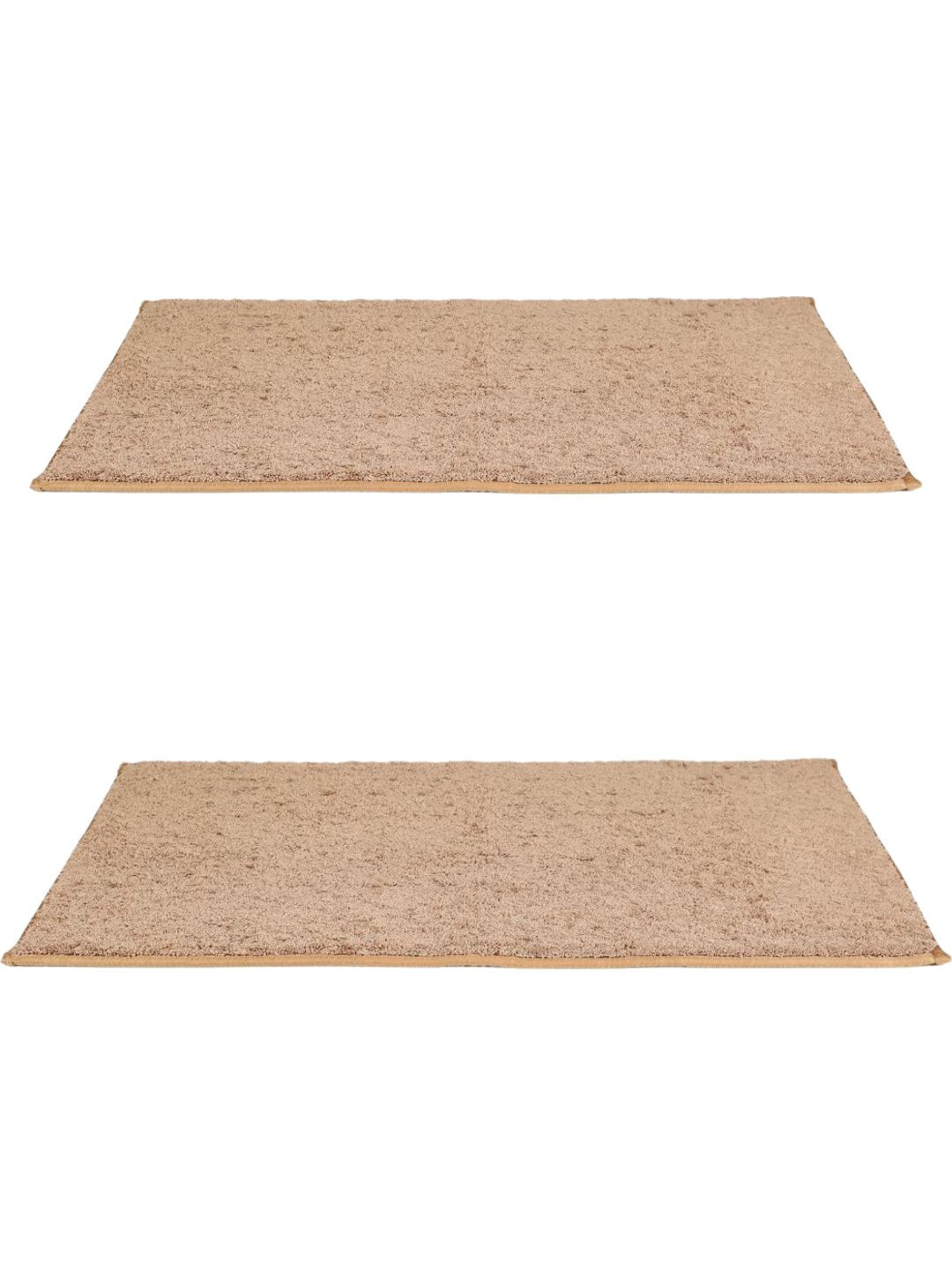 Black gold Set of 2 Beige Textured 450 GSM Non-Slip Bath Mats