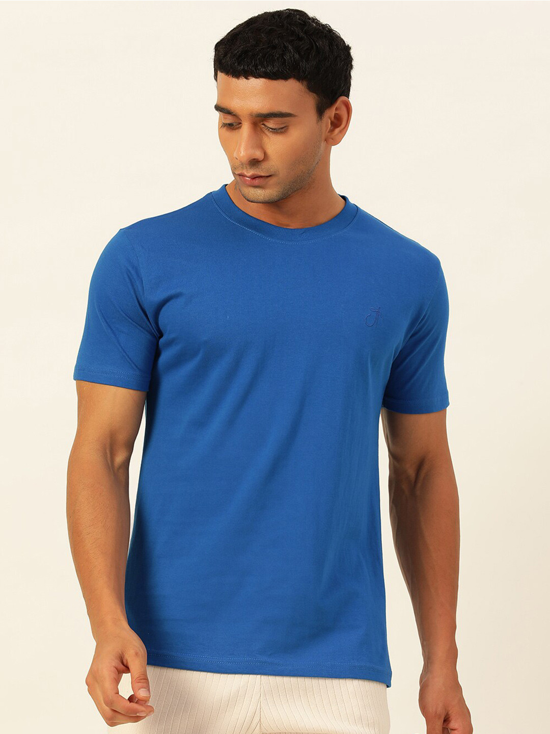 JAVINISHKA Brand Logo Printed Pure Cotton Bio Finish Regular T-shirt